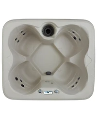 LifeSmart LS100 Sand 4 Person Plug and Play Square Hot Tub Spa with Black Cover