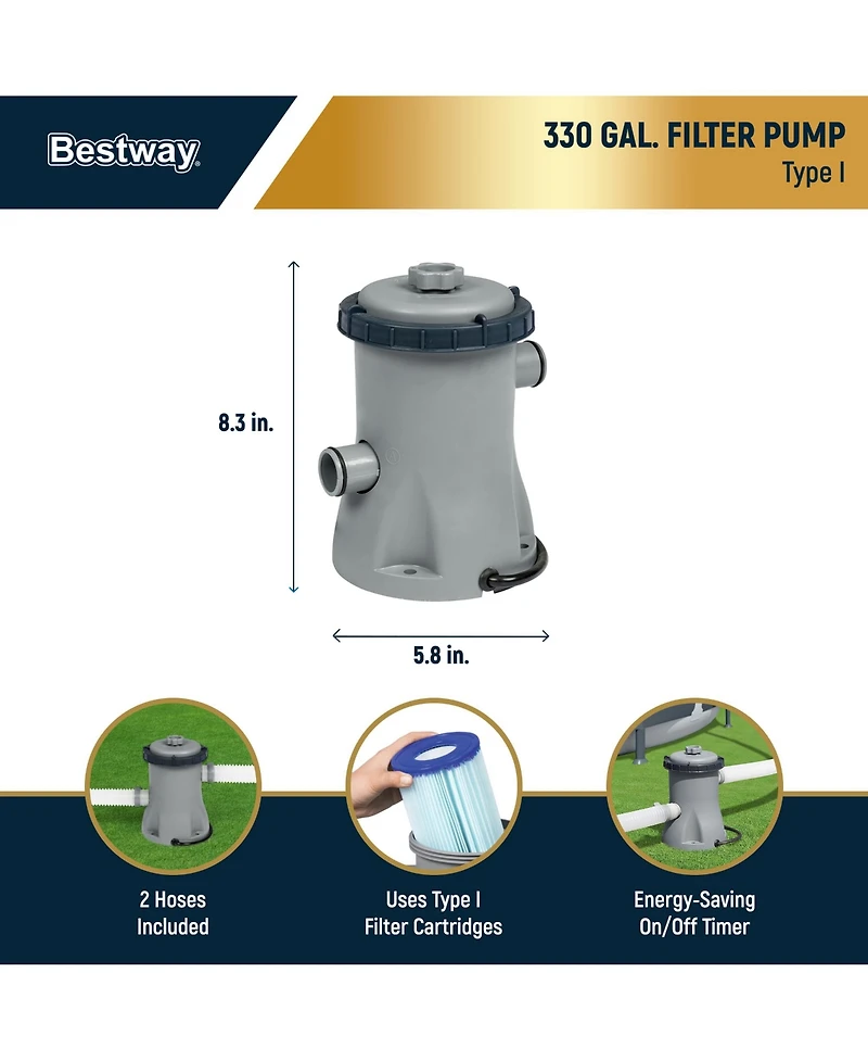 Bestway 56817E 12' x 30" Steel Pro Max Round Above Ground Swimming Pool w/ Pump