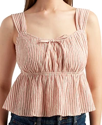 Bcx Juniors' Striped Sleeveless Babydoll Top