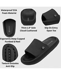 Alpine Swiss Men's Omar Slides Pillow Slippers Ultra Cushioned Cloud Slide Sandal