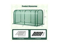 Mini Tunnel Greenhouse with Ventilated Roll-Up Zipper Door for Small Garden Spaces