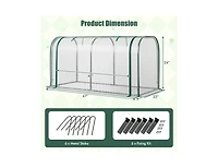 Mini Tunnel Greenhouse with Ventilated Roll-Up Zipper Door for Small Garden Spaces