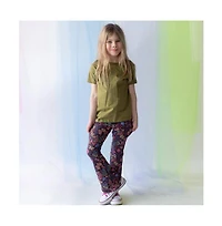 Mightly Toddler Girls Fair Trade Organic Cotton Flare Leggings Yoga Pant
