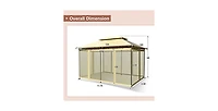 10 Feet x 13 Feet Tent Canopy Shelter with Removable Netting Sidewall