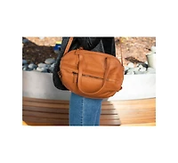 Susu Leather Satchel Bag Brown Shoulder Purse Women's Handbag