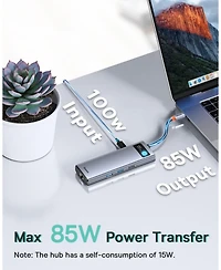 Baseus Laptop Docking Station Dual Monitor 4K120Hz, 9 in 1 Usb C Hub with 2 Hdmi, 1000Mbps Lan, Max 85W Pd, 3 Usb, Sd Card Reader, Usb C Dock Compatib