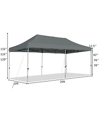 Gymax 10'x20' Pop up Canopy Tent Folding Heavy Duty Sun Shelter Adjustable W/Bag