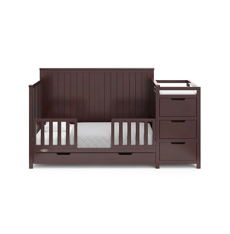 Graco Hadley 5-in-1 Convertible Crib and Changer with Drawer (Espresso)