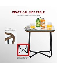 Gymax 3 Piece Patio Conversation Furniture Set Outdoor Bistro Set With Cushions