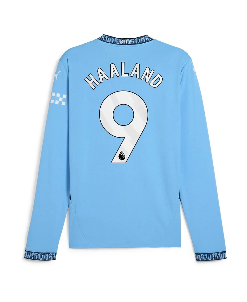 Puma Men's Erling Haaland Light Blue Manchester City 2024/25 Home Replica Long Sleeve Player Jersey