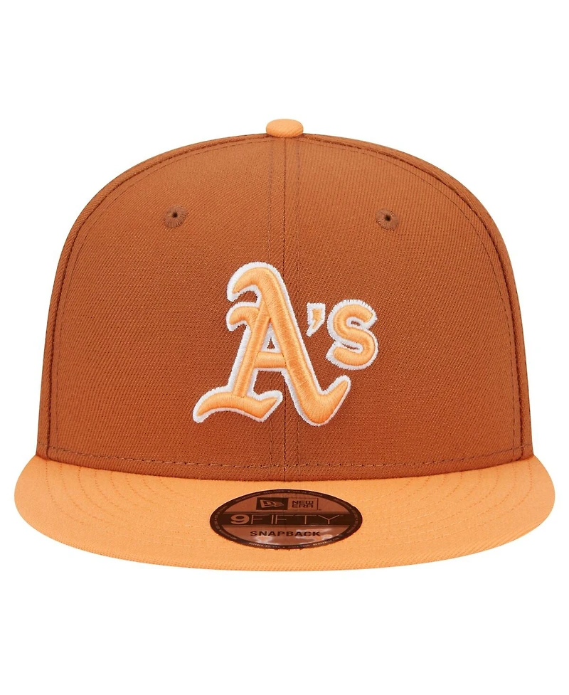 New Era Men's Brown Athletics Spring Color Two-Tone 9FIFTY Snapback Hat