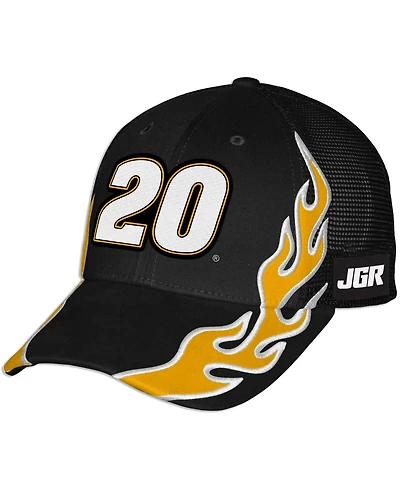 Checkered Flag Sports Men's and Women's Black Christopher Bell DeWalt Flame Trucker Adjustable Hat