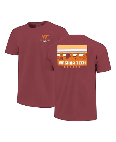 Image One Men's Maroon Virginia Tech Hokies Striped Campus Skyline T-Shirt