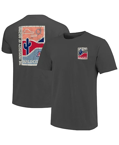 Image One Men's Graphite Arizona Wildcats Comfort Colors Minimal Vista Distressed Graphics T-Shirt