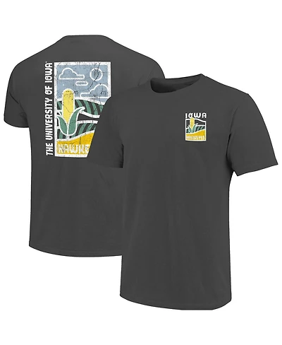 Image One Men's Graphite Iowa Hawkeyes Comfort Colors Minimal Vista Distressed Graphics T-Shirt