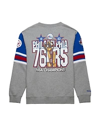 Mitchell & Ness Men's Heather Gray Philadelphia 76ers Hardwood Classics All Over 4.0 Pullover Sweatshirt