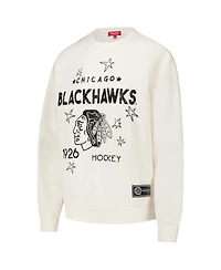 Mitchell & Ness Women's Cream Chicago Blackhawks Logo 3.0 Pullover Sweatshirt