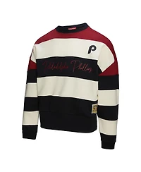 Mitchell & Ness Women's Burgundy/Black Philadelphia Phillies Cooperstown Collection Blocked Fleece Pullover Sweatshirt