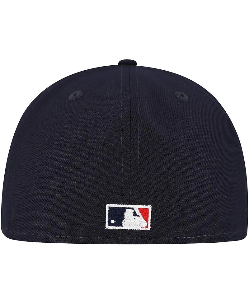 New Era Men's Navy Cleveland Indians Cooperstown Collection Duo Logo 2.0 59FIFTY Fitted Hat