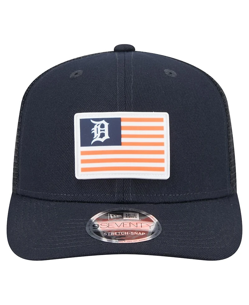 New Era Men's Navy Detroit Tigers Flag 9SEVENTY Stretch-Snap Hat