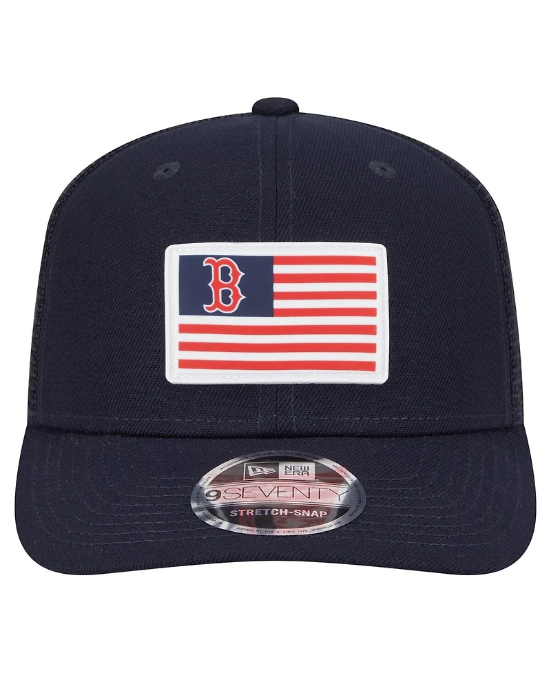 New Era Men's Navy Boston Red Sox Flag 9SEVENTY Stretch-Snap Hat