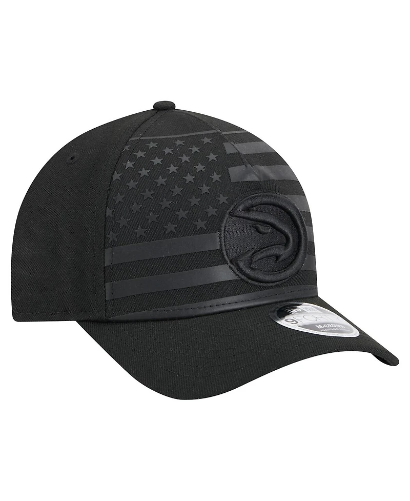 New Era Men's Black Atlanta Hawks Game Day Flag A-Frame 9FORTY Adjustable Hat
