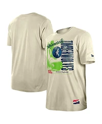 New Era Men's Cream Minnesota Timberwolves Distressed Throwback Vintage Color Pack T-Shirt