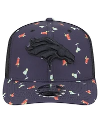 New Era Men's Navy/Black Denver Broncos Adventure Drinks Pattern 9SEVENTY Stretch-Snap Hat