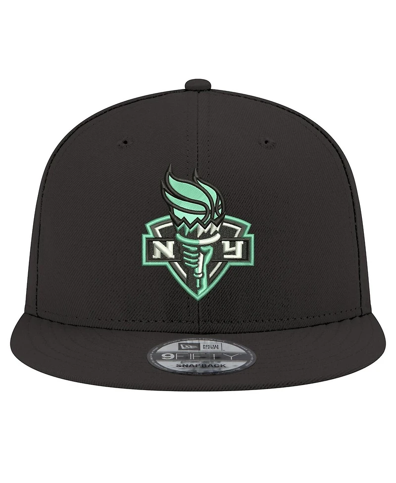 New Era Men's and Women's Black New York Liberty Logo 9FIFTY Snapback Hat