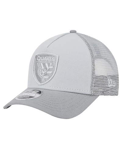 New Era Men's Gray San Jose Earthquakes Color Pack 9FORTY A-Frame Adjustable Trucker Hat