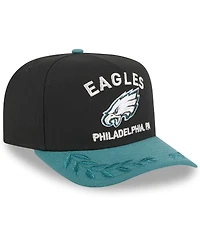 New Era Big Boys and Girls Black/Green Philadelphia Eagles 2025 Nfl Draft A-Frame 9FIFTY Snapback Hat