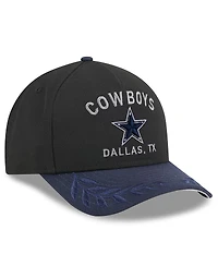New Era Big Boys and Girls Black/Navy Dallas Cowboys 2025 Nfl Draft 9FORTY A-Frame M-Crown Adjustable Hat