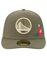 New Era Men's Olive Golden State Warriors Tonal Florals 59FIFTY Fitted Hat