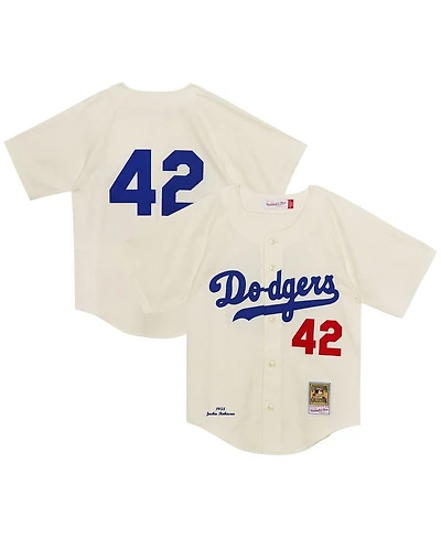 Mitchell & Ness Little Boys and Girls Cream Jackie Robinson Brooklyn Dodgers 1955 Authentic Jersey