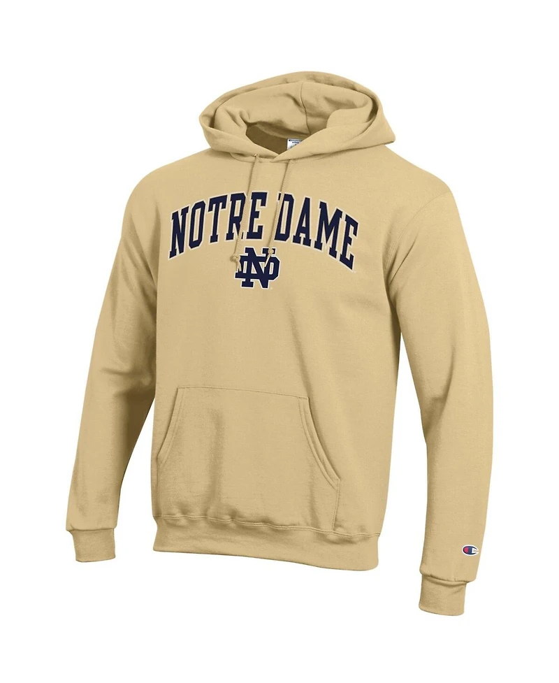 Champion Men's Gold Notre Dame Fighting Irish Arched Logo Fleece Pullover Hoodie