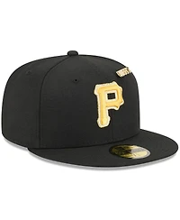 New Era Men's Black Pittsburgh Pirates 2025 59FIFTY Day Fitted with Pins Hat