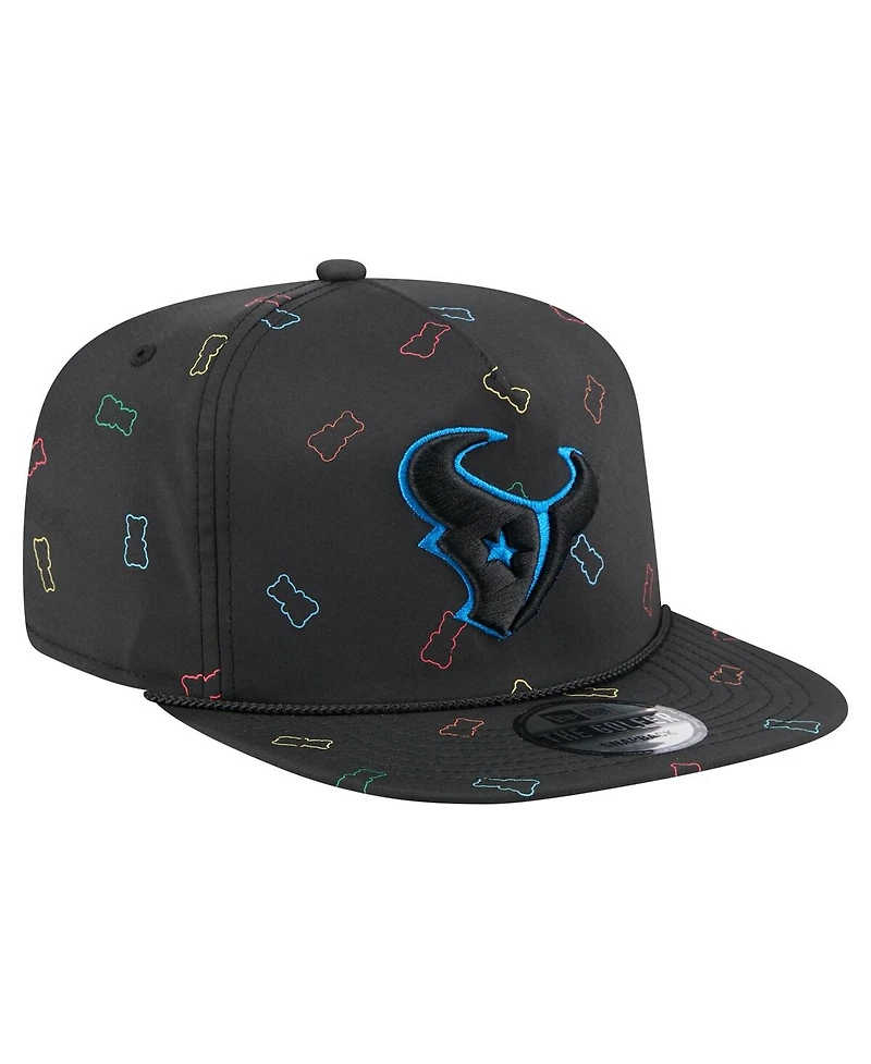New Era Men's Black Houston Texans Gummy Golfer Snapback Hat
