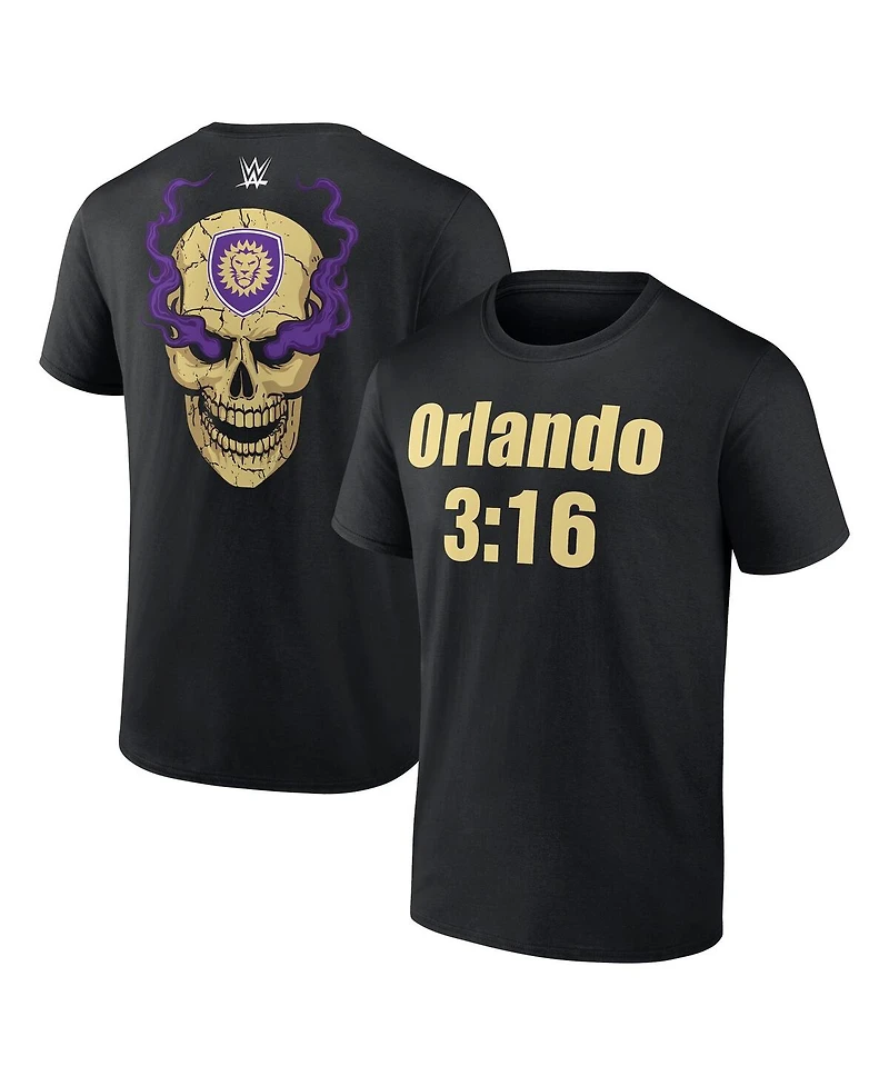 Fanatics Men's Black Wwe x Orlando City Sc 3:16 T-Shirt