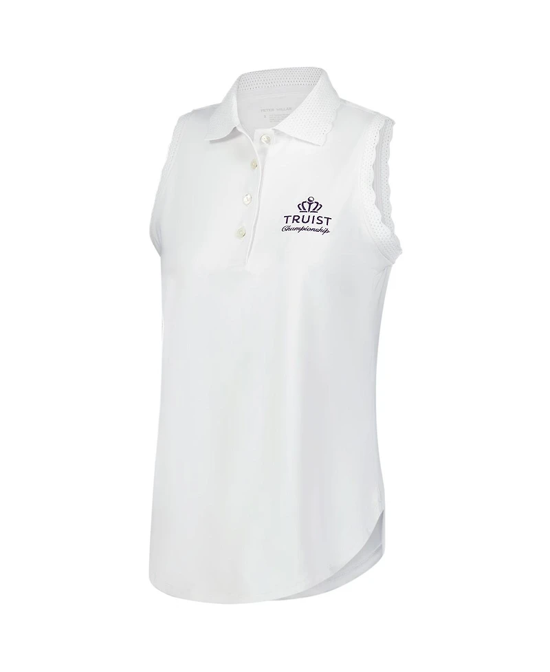 Peter Millar Women's White Truist Championship Opal Sleeveless Jersey Polo Shirt
