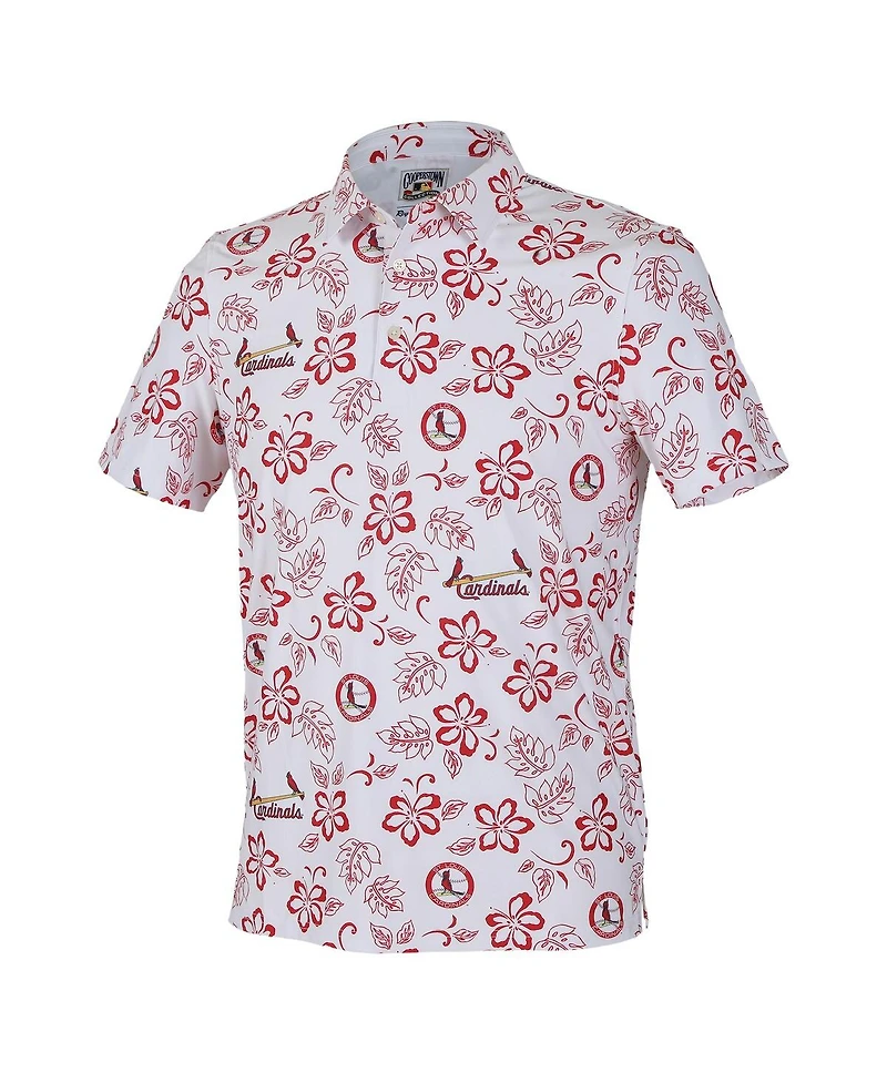 Reyn Spooner Men's White St. Louis Cardinals Cooperstown Collection Performance Polo Shirt