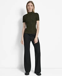 Dkny Women's Transfer Rib Mock-Neck Sweater