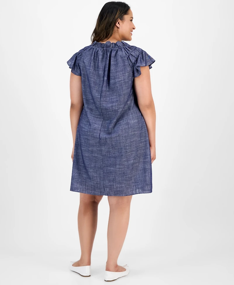 Robbie Bee Plus Denim Shift Dress