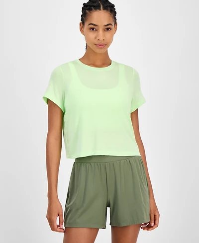 Id Ideology Women's Short-Sleeve Crewneck Knit T-Shirt, Exclusively at Macy's