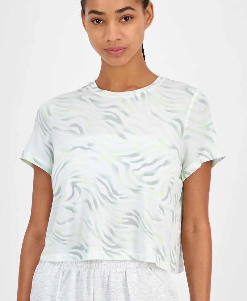 Id Ideology Women's Fluid Zebra T-Shirt, Exclusively at Macy's