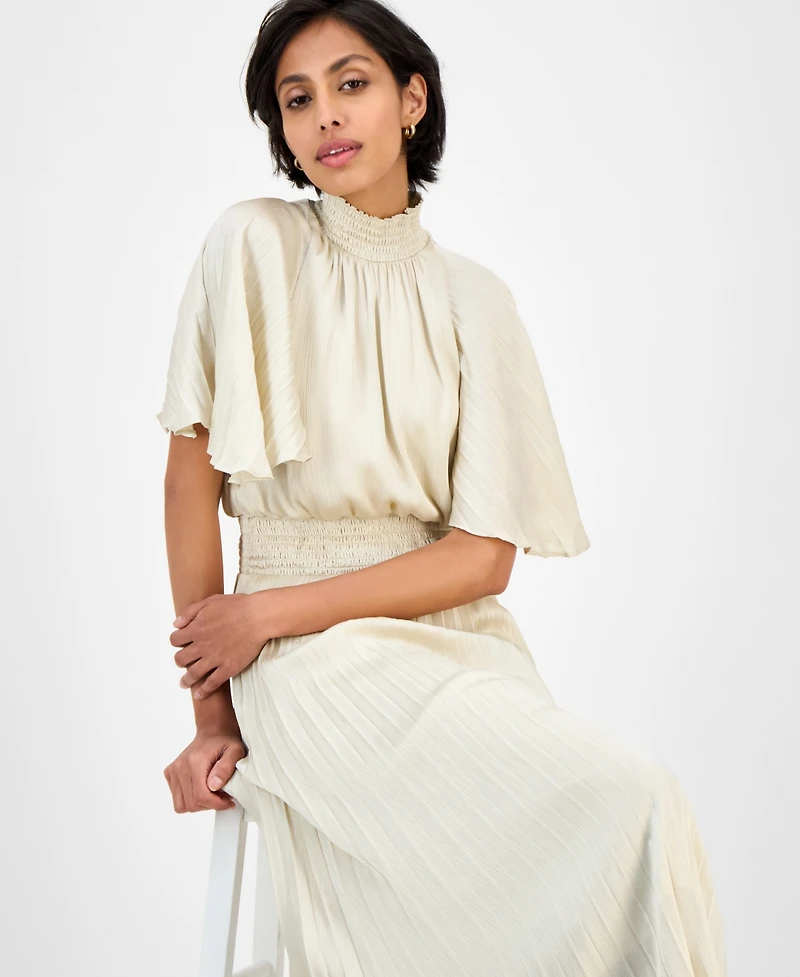 julia jordan Women's Pleated Smocked Dress