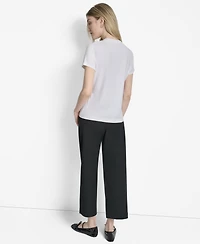 Dkny Women's Newspaper Logo Crewneck T-Shirt