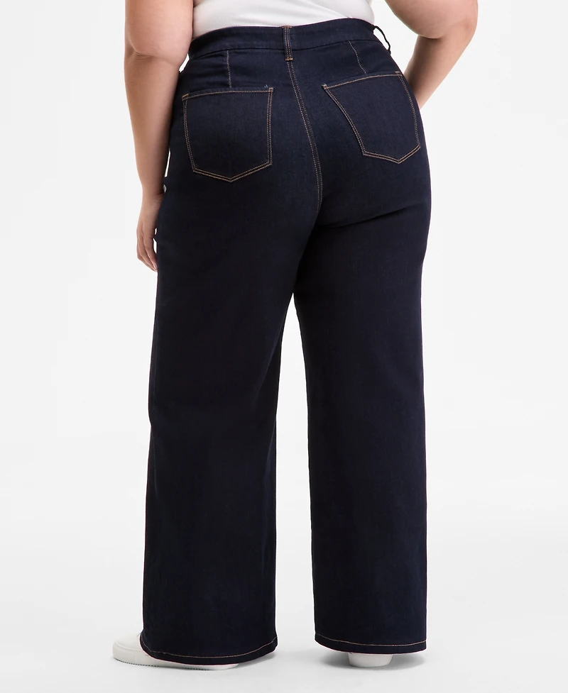 On 34th Trendy Plus High-Rise Wide-Leg Jeans, Exclusively at Macy's