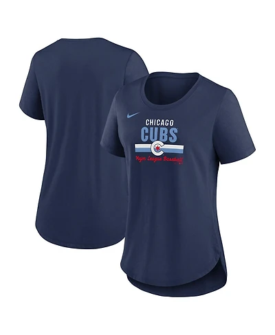 Nike Women's Navy Chicago Cubs City Connect Lockup Tri-Blend T-Shirt