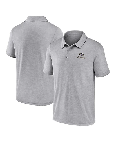 Fanatics Men's Gray Baltimore Ravens Making Waves Polo Shirt