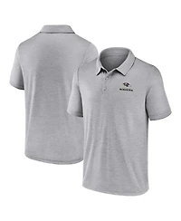Fanatics Men's Gray Baltimore Ravens Making Waves Polo Shirt